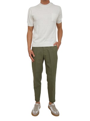 Pantaloni verdi PT Torino in cotone e seta in UOMO
