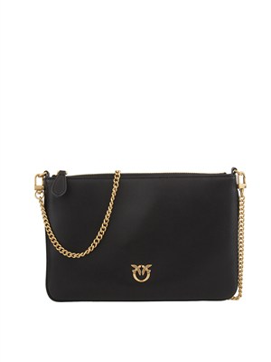 Pochette piatta Pinko in pelle nera in DONNA
