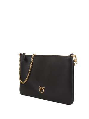 Pochette piatta Pinko in pelle nera in DONNA