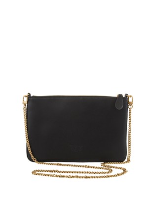 Pochette piatta Pinko in pelle nera in DONNA