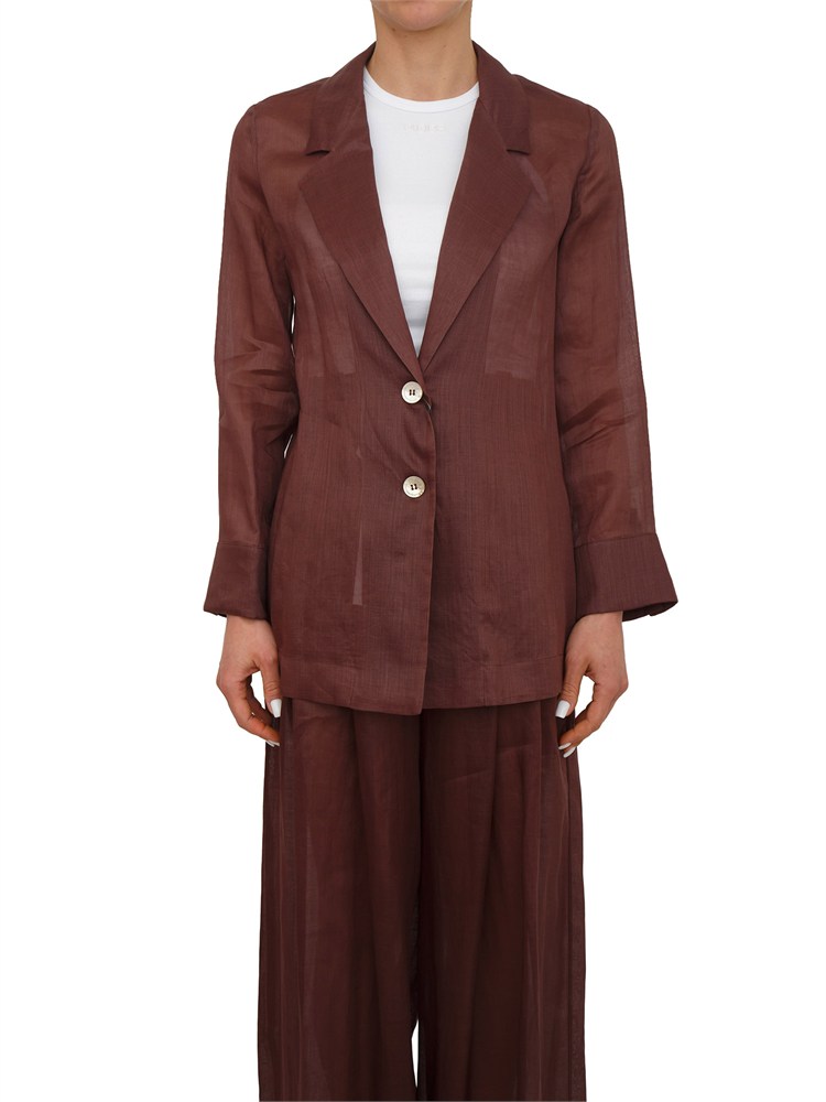 Giacca monopetto MLLClasse Marella in ramiÉ marrone