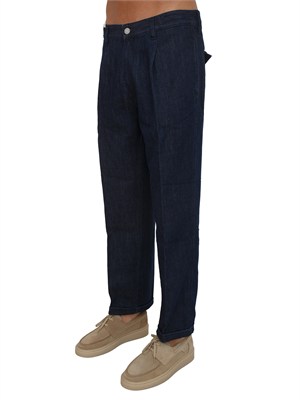 Jeans Lord PT Torino in denim di cotone e lino blu in UOMO