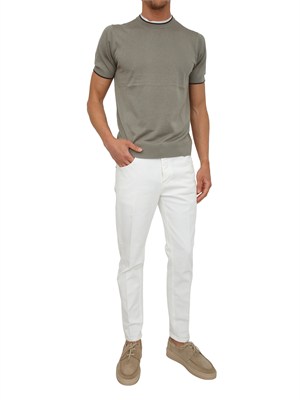 Jeans bianco PT Torino in bull stretch di cotone in UOMO