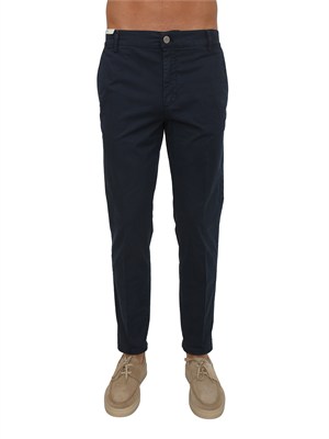 Pantaloni chino PT Torino in gabardina stretch blu in UOMO