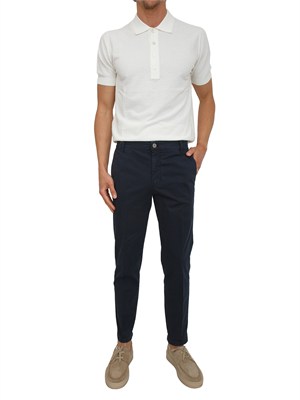 Pantaloni chino PT Torino in gabardina stretch blu in UOMO