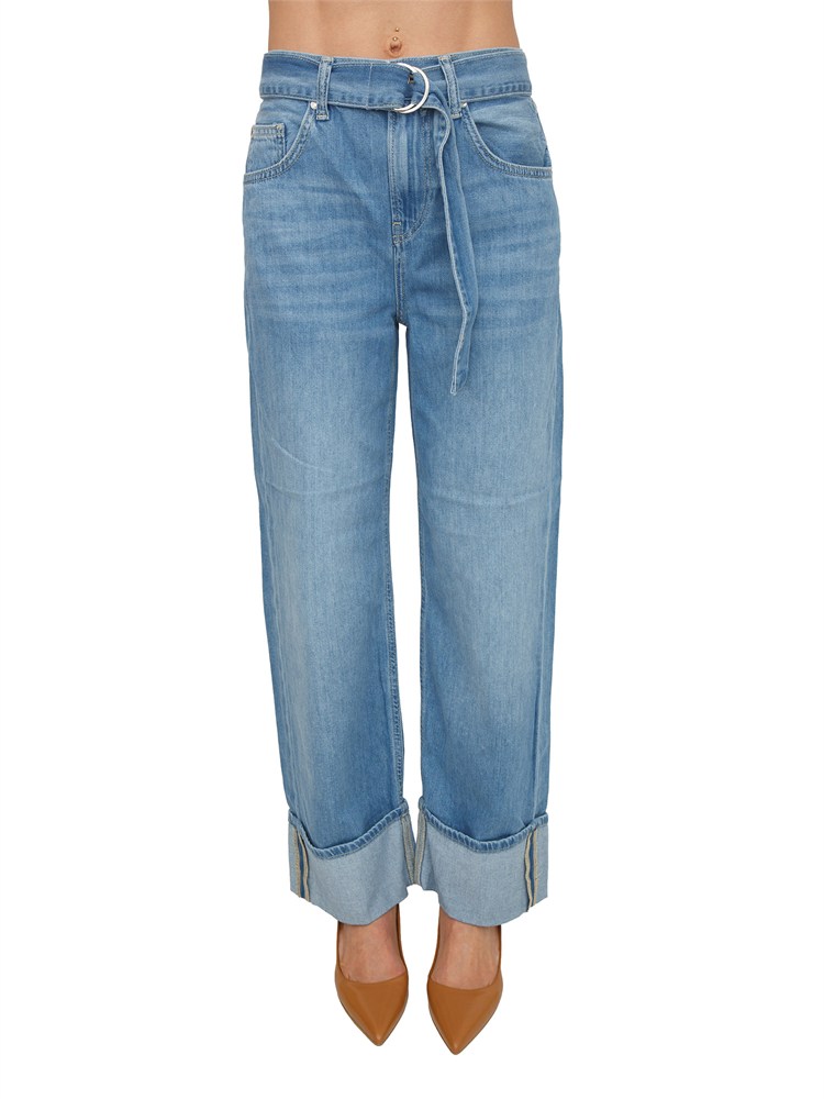 Jeans Liu Jo donna in denim chiaro con cintura