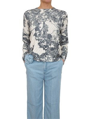 Maglia Blugirl in misto viscosa stampa pizzo in DONNA