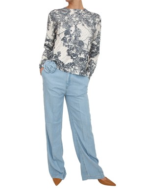 Maglia Blugirl in misto viscosa stampa pizzo in DONNA