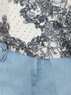 Maglia Blugirl in misto viscosa stampa pizzo in DONNA