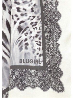 Stola Blugirl in viscosa animalier bianco nero in DONNA