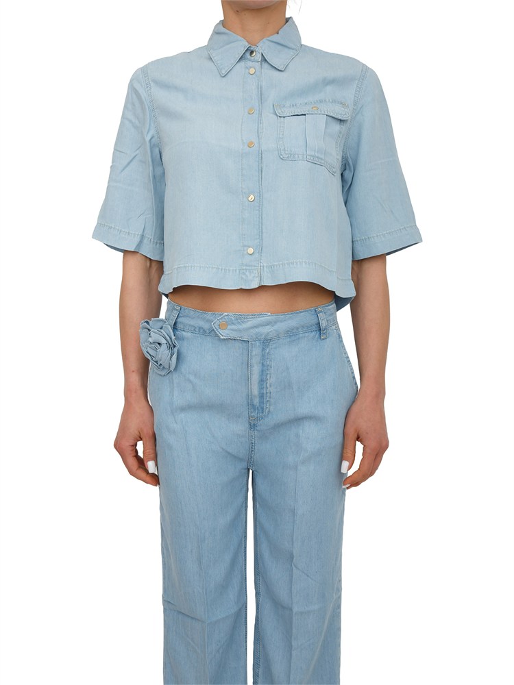 Camicia boxy Blugirl in denim lyocell blu chiaro