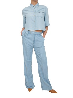 Camicia boxy Blugirl in denim lyocell blu chiaro in DONNA