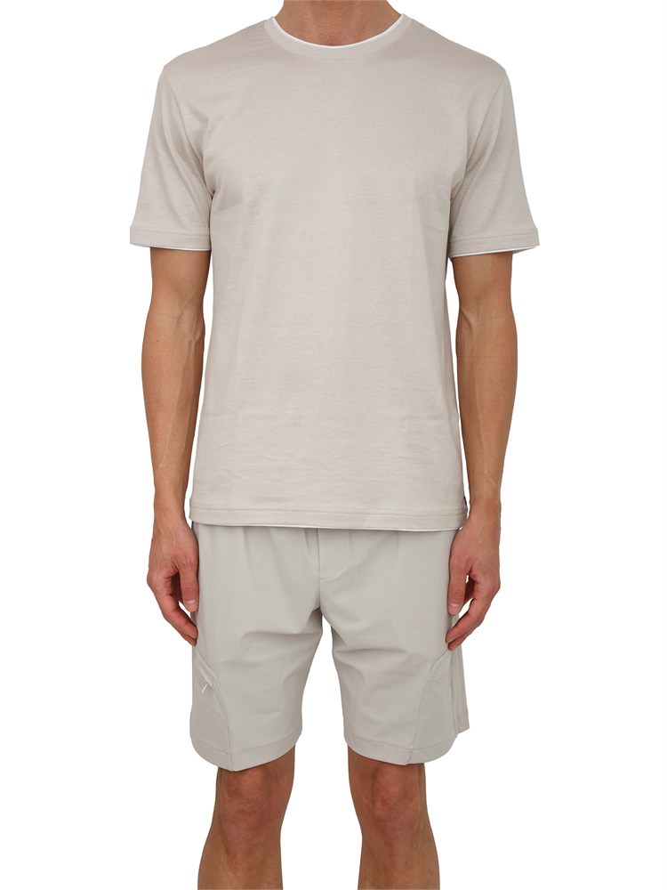 T-shirt Eleventy uomo in pregiato cotone taupe