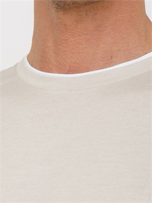 T-shirt Eleventy uomo in pregiato cotone taupe in UOMO