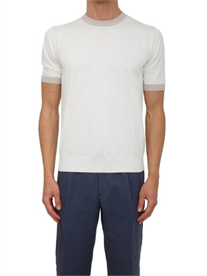 Maglia maniche corte Eleventy uomo in cotone panna in UOMO