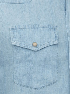 Camicia Eleventy uomo in denim blu chiaro in UOMO