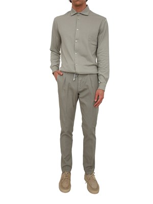 Camicia Eleventy uomo in piquet di cotone verde in UOMO