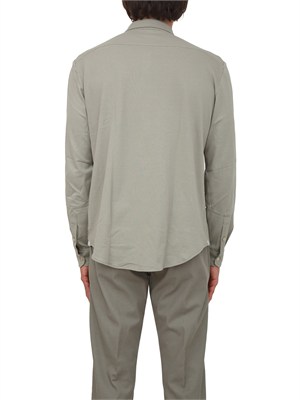 Camicia Eleventy uomo in piquet di cotone verde in UOMO