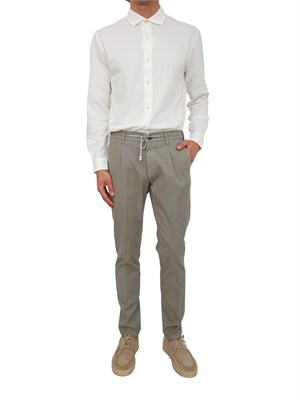 Camicia Eleventy uomo in piquet di cotone bianco in UOMO