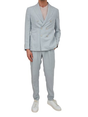 Pantaloni jogger Eleventy uomo in lino celeste in UOMO