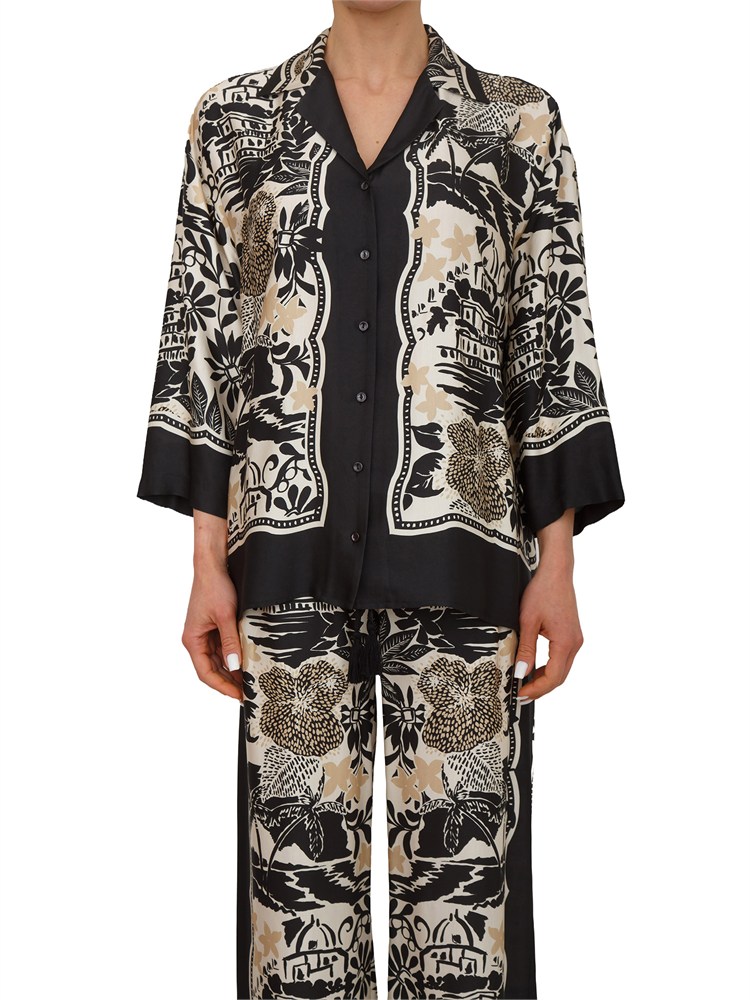 Camicia Ermanno Firenze in raso di viscosa a fantasia