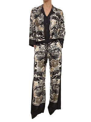 Camicia Ermanno Firenze in raso di viscosa a fantasia in DONNA