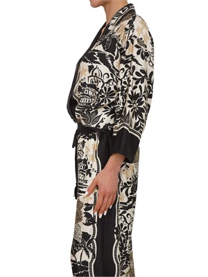 Camicia Ermanno Firenze in raso di viscosa a fantasia in DONNA