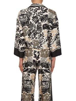 Camicia Ermanno Firenze in raso di viscosa a fantasia in DONNA