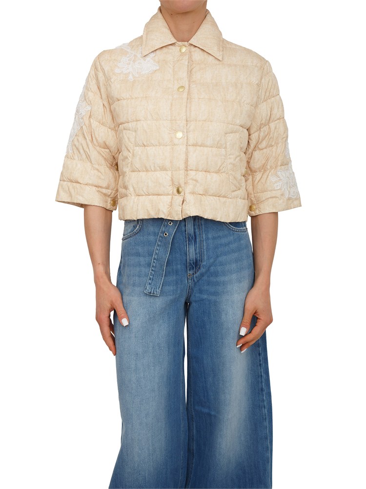 Giubbino Ermanno Firenze beige con ricami