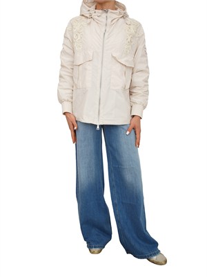 Parka leggero Ermanno Firenze in taffetà avorio cipria in DONNA