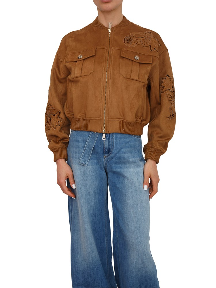 Giubbino bomber Ermanno Firenze in camoscio ecologico cuoio