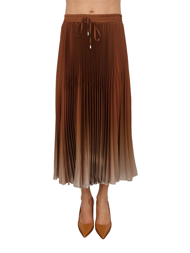 Gonna longuette Ermanno Firenze in tessuto cuoio plissÉ