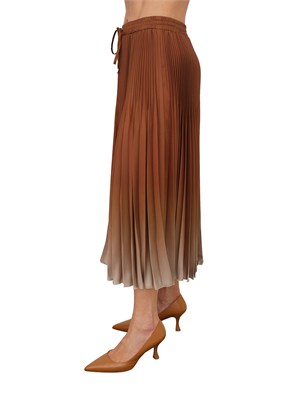Gonna longuette Ermanno Firenze in tessuto cuoio plissÉ in DONNA