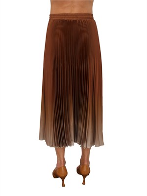 Gonna longuette Ermanno Firenze in tessuto cuoio plissÉ in DONNA