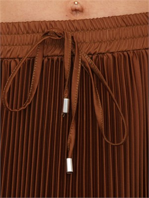 Gonna longuette Ermanno Firenze in tessuto cuoio plissÉ in DONNA