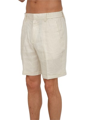 Pantaloni bermuda Liu Jo uomo in lino avorio in UOMO