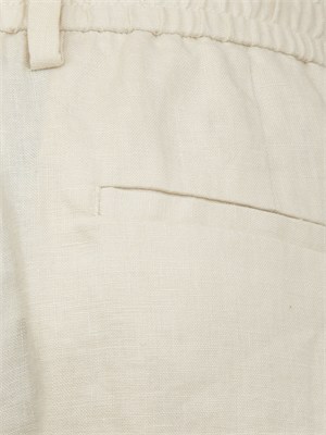 Pantaloni bermuda Liu Jo uomo in lino avorio in UOMO