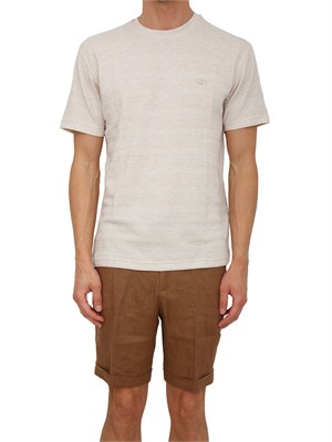 T-shirt Liu Jo uomo misto cotone beige lavorata in UOMO