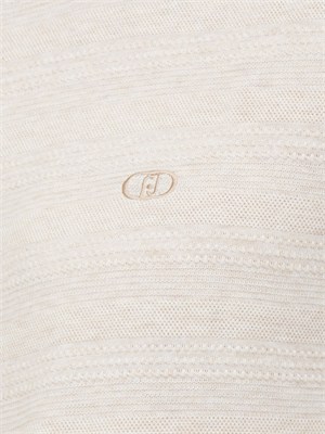 T-shirt Liu Jo uomo misto cotone beige lavorata in UOMO