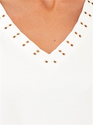 Abito Liu Jo donna in cotone bianco con occhielli in DONNA