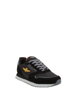 Sneakers nere Aeronautica Militare in mesh e suede in UOMO