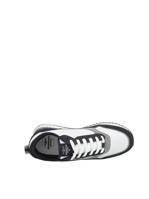 Sneakers bianche Aeronautica Militare in mesh e suede in UOMO