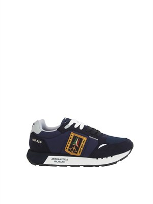 Sneakers blu Aeronautica Militare in mesh e suede in UOMO