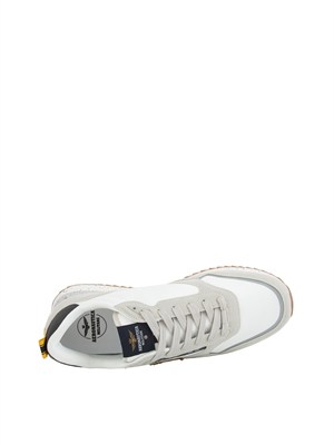 Sneakers bianche Aeronautica Militare in mesh e suede in UOMO