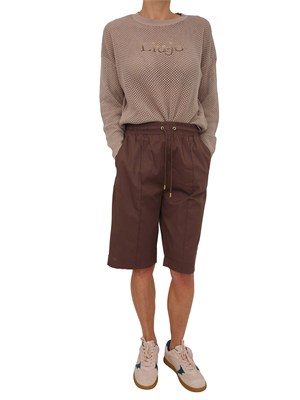 Pantaloni bermuda Liu Jo donna in cotone marrone in DONNA
