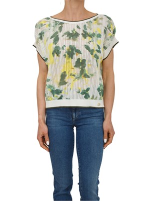 Maglia Liu Jo donna in cotone traforato con stampa in DONNA