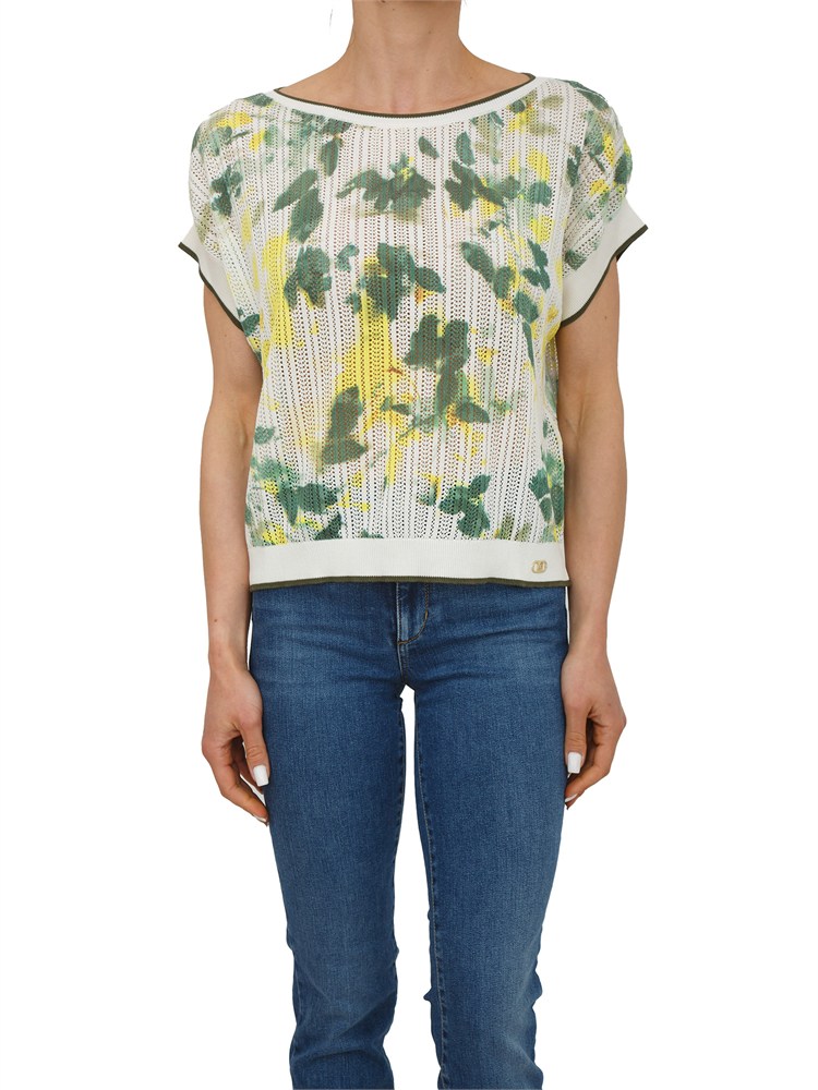 Maglia Liu Jo donna in cotone traforato con stampa