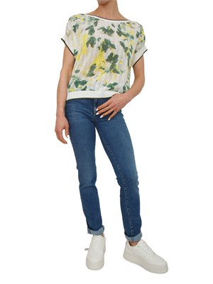 Maglia Liu Jo donna in cotone traforato con stampa in DONNA