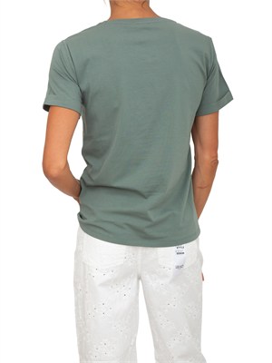 T-shirt Liu Jo donna in cotone verde con logo in DONNA