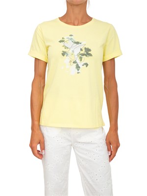 T-shirt Liu Jo donna in cotone giallo con logo in DONNA
